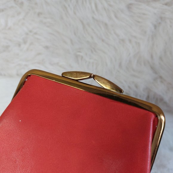 Vintage Lady Buxton Red Leather Clutch Short Wallet Pouch - Picture 3 of 12